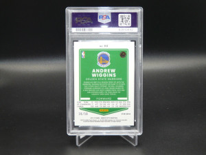 Andrew Wiggins #113 Fast Break Blue Prizm /50 2021 Optic Warriors Graded PSA 9 back