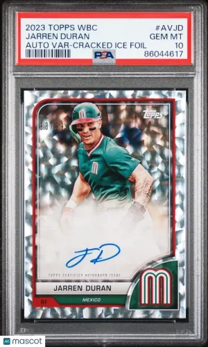 2023 Topps WBC JARREN DURAN PSA 10 Auto Cracked Ice #88/99 Mexico SP front