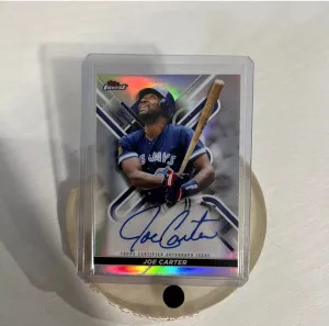 2022 Topps Finest Joe Carter Auto Autograph Refractor  #FA-JCA Blue Jays front
