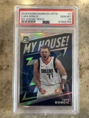 2019 Panini Donruss Optic Luka Doncic My House Holo #1 PSA10 front