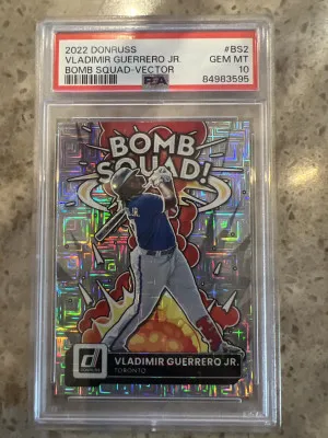 2022 Donruss Vladimir Guerrero Jr Bomb Squad Vector PSA 10 front