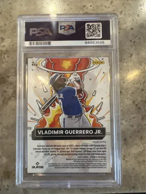 2022 Donruss Vladimir Guerrero Jr Bomb Squad Vector PSA 10 back