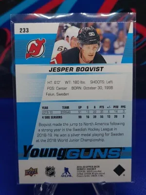 Jesper Boqvist 2019-20 Upper Deck Young Guns #233 back