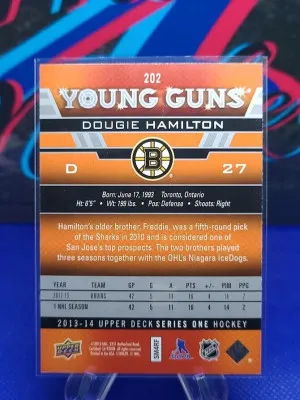 Dougie Hamilton 2013-14 Upper Deck Young Guns #202 back