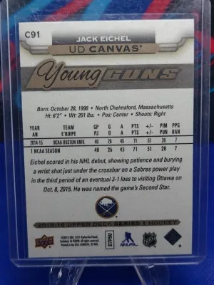 Jack Eichel 2015-16 Upper Deck Young Guns Canvas #91 back