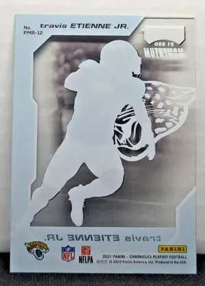 Travis Etienne JR. 2021 Panini Chronicles Playoff Acetate Rookies #12 back