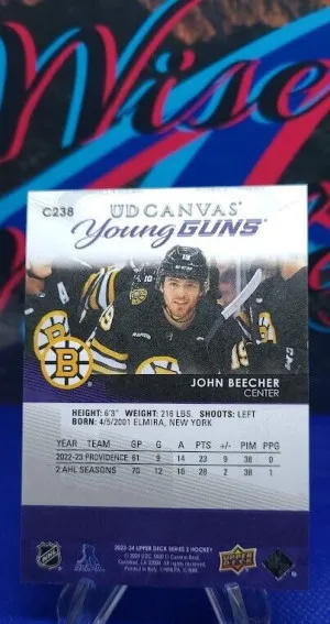 John Beecher 2023-24 Upper Deck Young Guns Canvas #238 back