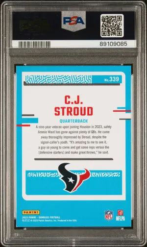 2023 Panini Donruss CJ Stroud #339 Base Set PSA 9 back