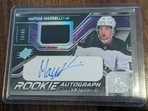 Matias Maccelli rookie jersey spectrum 2022-23 spx hockey /65 front