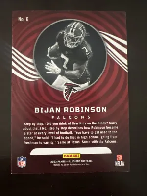 2023 Panini Illusions Bijan Robinson Orange back
