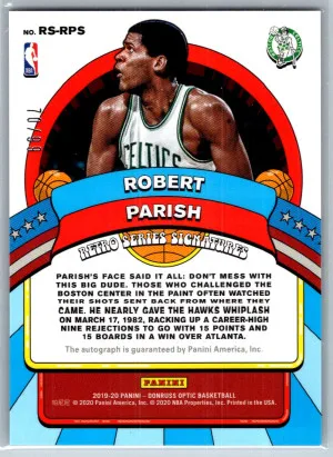 Robert Parish 2020-21 Panini Donruss Optic Retro Series Autograph Auto 70/99 #70 back