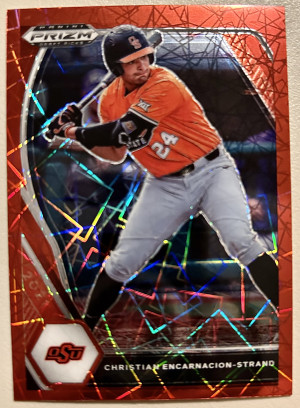 2021 Panini Prizm Draft Picks Red Velocity Christian Encarnacion-Strand #PDP128 front