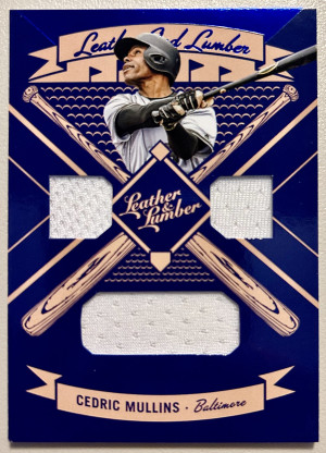 2019 Panini Leather & Lumber Triple Relics Cedric Mullins #LLT-CM Rookie RC front