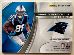 2021 Panini Spectra Terrace Marshall Jr Rising Rookie #RRM-TM /75 Dual Patch back