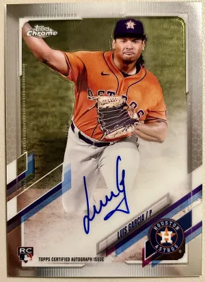 Luis Garcia 2021 Topps Chrome Rookie RC Auto #RA-LGA Houston Astros front