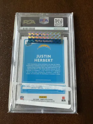 2020 Optic Justin Herbert Rookie Pink Prizm! PSA 10! back