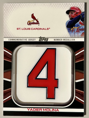 2022 Topps Yadier Molina Black /299 Number Medallion #JNM-YM St. Louis Cardinals front