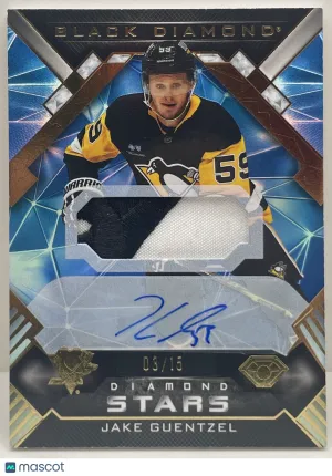 2022-23 Black Diamond Hockey Jake Guentzel #BDS-JG Diamond Stars Patch Auto /10 front