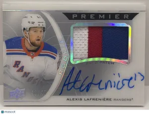 2020-21 Upper Deck Premier Alexis Lafreniere Premier Rookie Auto Patch RPA /49 front