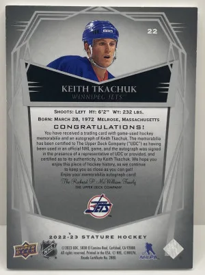 2022-23 Stature Hockey Keith Tkachuk #22 Patch/Glove Auto /5 back