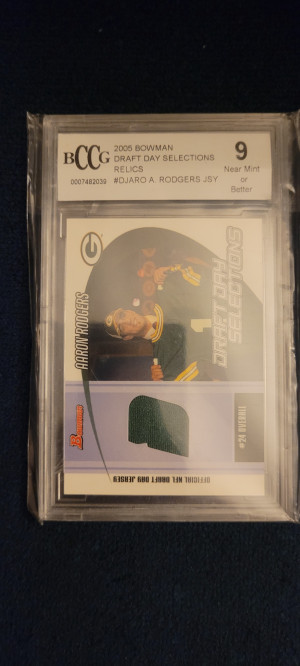 2005 Bowman Draft Day Selections Relics Aaron Rodgers front