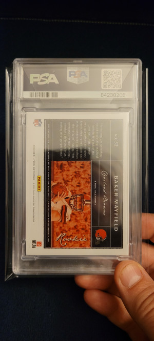 2018 Panini One Baker Mayfield Dual Patch Auto-Blue back