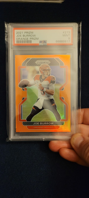 2021 Prizm Joe Burrow Orange Prizm front