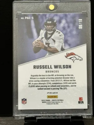 2022 Panini Zeneth Russell Wilson #PAC-5 Parallel/Variety back