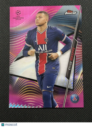 KYLIAN MBAPPE 2020-21 Topps Finest UCL Pink Refractor /125 #52 WC France PSG front