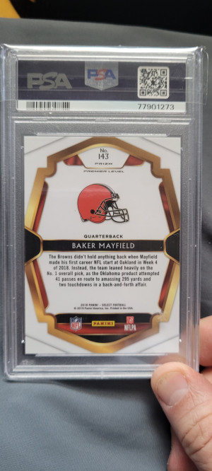 2018 Panini Select Baker Mayfield Silver Prizm back
