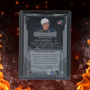 2016-17 Upper Deck Black Zach Werenski Lustrous Rookie Auto 203/299 #57 back