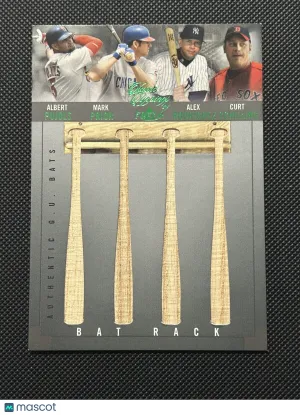 Albert Pujols Mark Prior Alex Rodriguez Curt Schilling 2004 Fleer Bat Rack /75 front