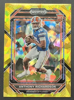 2023 Panini Prizm Draft Picks Anthony Richardson Gold Ice front