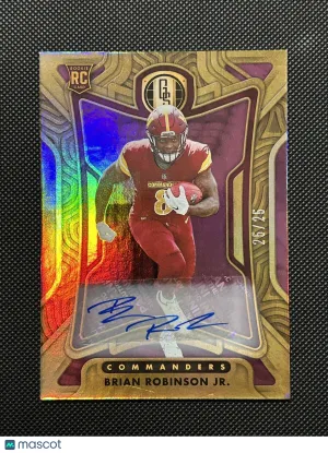 Brian Robinson Jr 2022 Gold Standard Platinum Rookie Auto RC #/25 Commanders NFL front