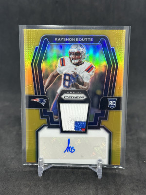 Kayshon Boutte 2023 Panini Prizm Rookie Patch Auto Gold /10 #RPA-KB *SEE DESC* front