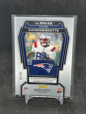 Kayshon Boutte 2023 Panini Prizm Rookie Patch Auto Gold /10 #RPA-KB *SEE DESC* back