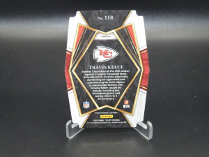 Travis Kelce #118 Black & Gold Prizm 2021 Panini Select Die-Cut Chiefs EX/NM back
