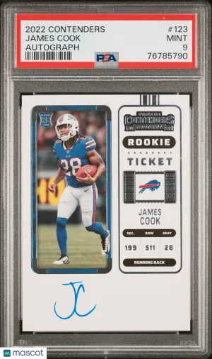 2022 Panini Contenders James Cook #123 Rookie PSA 9 front