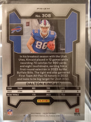 Dalton Kincaid silver prizm RC 308 back