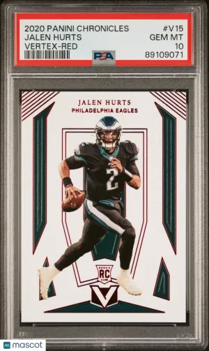 2020 Panini Chronicles Vertex Jalen Hurts #V15 Insert PSA 10 front