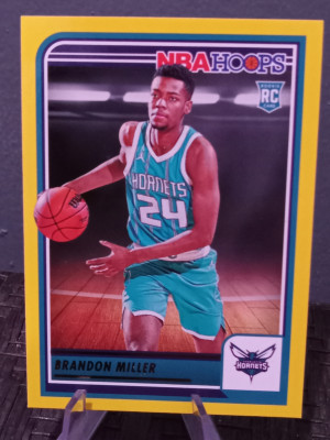 Brandon Miller 2023 Hoops #284 Tribute - Yellow splash Rookie front