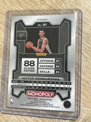 2023-24 Victor Wembanyama Prizm Monopoly Purple #81 *Read Below back