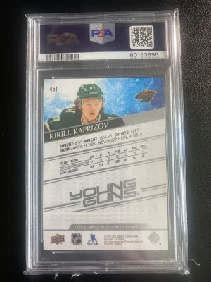 Kirill Kaprizov 20-21 UD S2 Young Guns PSA 9 back