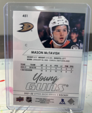 Mason McTavish Young Guns back