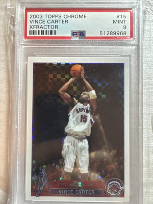 SET BREAK - Vince Carter  2003 Topps Chrome Xfractor /220 LEBRON ROOKIE SET front