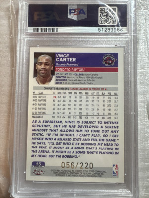 SET BREAK - Vince Carter  2003 Topps Chrome Xfractor /220 LEBRON ROOKIE SET back