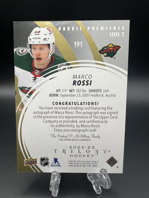Marco Rossi Rookie Premieres Auto /99 back