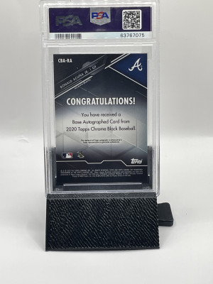 2020 Topps Chrome Black Ronald Acuna Jr. Gold refractor auto psa 10 auto 10 back