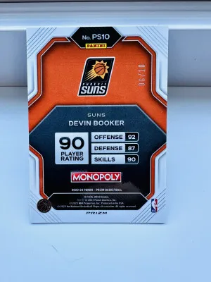 🔥 2022 PRIZM MONOPOLY DEVIN BOOKER PRIZM AS-GOLD WAVE MONEY SSP /10 back