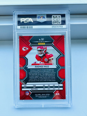 2023 Mosaic Rashee Rice Reactive Yellow Prizm Rookie RC back